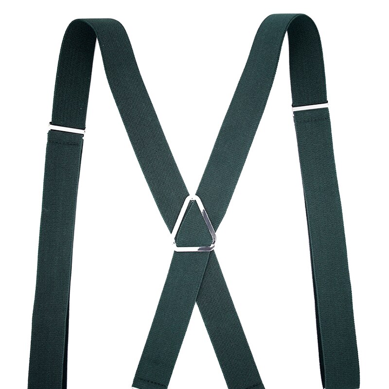 Zwart Werk Bretels Voor Mannen Shirt 4 Snap Haken Zware Big Tall X-Vorm 3.5Cm Breed Verstelbare elastische Broek Broek Bretels: Army Green
