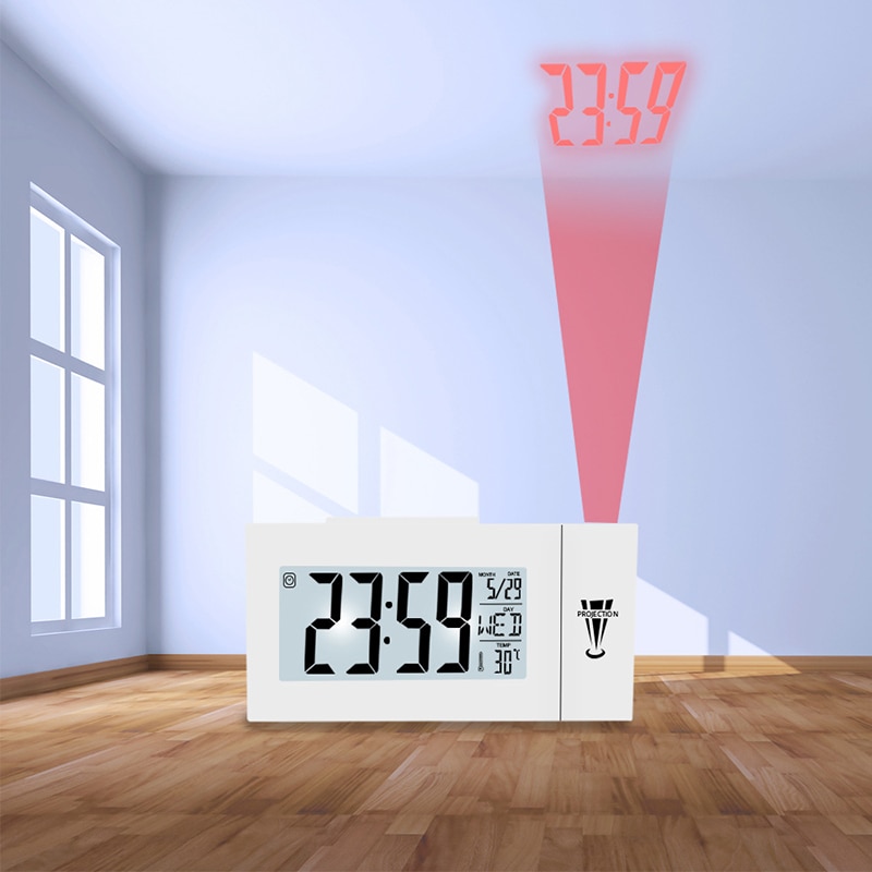 Digitale Wekker Desktop Klok Met Tijd Projectie Klok Multifunctionele Weer Kalender Tijd Horloge Temperatuur
