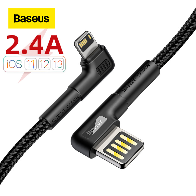 Baseus USB Kabel Für iphone 12 11 Profi max 2,4 EINE Schnelle Ladung Ladegerät Kabel Für iphone USB Draht Kabel praktisch Kabel