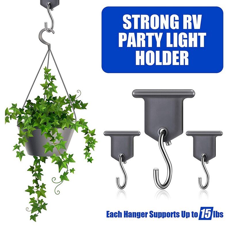 24PCS Camping Awning Hooks RV Awning Hangers Hooks RV Party Light Hangers for RV Caravan Camper