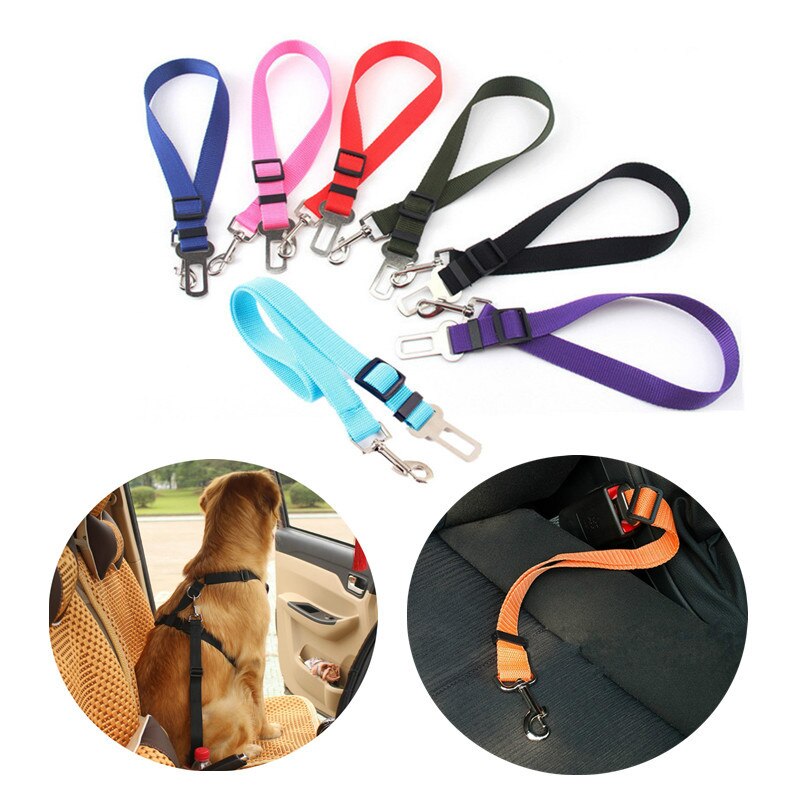 Veilig Rijden Huisdier Autogordel Nylon Ajustable Kat Hond Harnas Leiband Pet Seat Belt Travel Clip Voor Medium kleine Hond