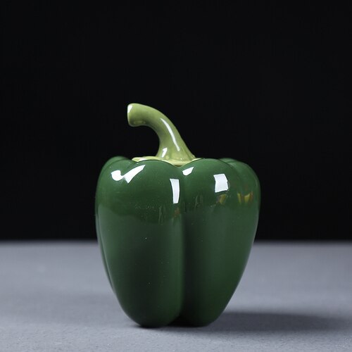 Kreative Keramik Tee Caddie Grün Pfeffer Tee Dosen Mini Tragbare Reise Lagerung Dosen Chinesischen Kung Fu Tee Kasten Keramik Tee Glas: Grün S
