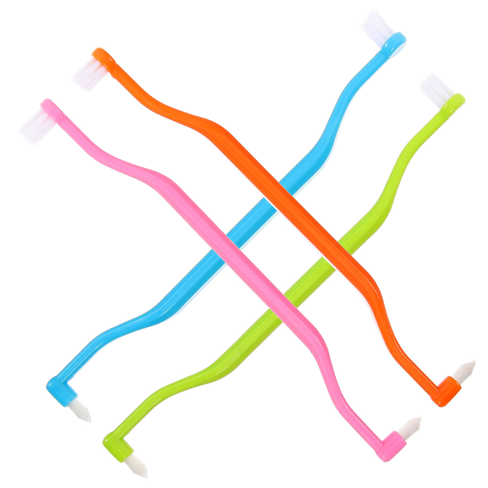 4-delig detailreinigingsgereedschap Gum End Tuft Tweekoppige tandenborstel Ragerborstels Compact met plastic: Default Title