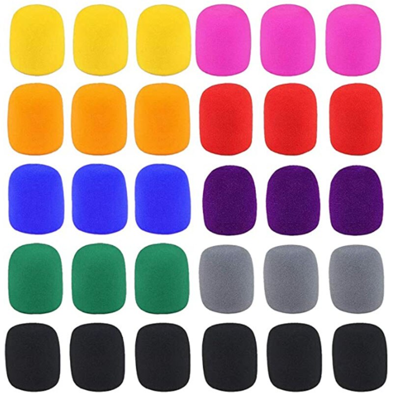 30 Pack Thick Handheld Stage Microphone Windscreen Foam Cover Karaoke DJ (12 Color): Default Title
