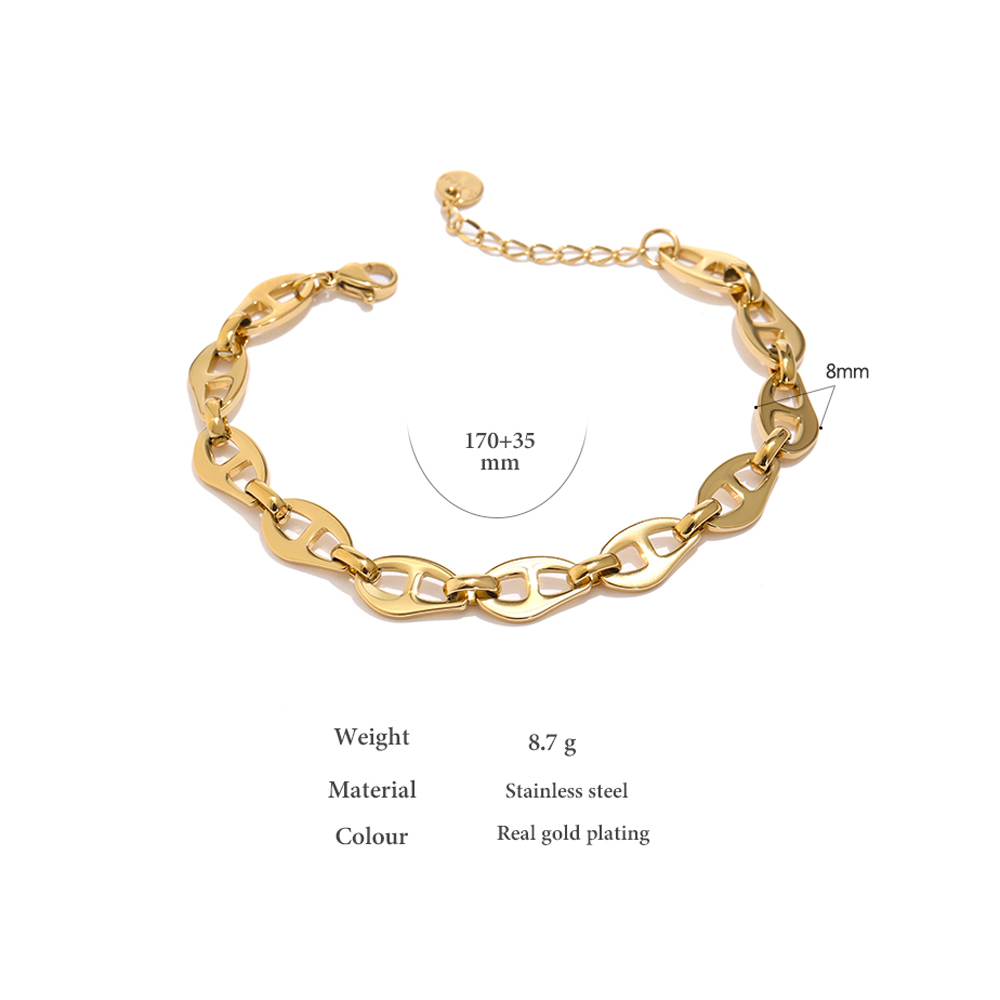 Yhpup 316l colar de corrente de aço inoxidável para as mulheres statement metal textura colar de colar grosso à prova dwaterproof água jóias presente