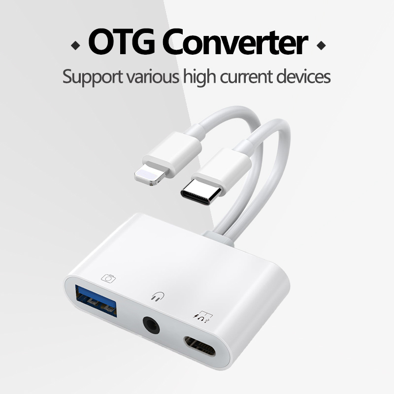 Lightning Type C to 3.5mm jack AUX Adapter USB 3.0 type C Fast charge cable USB-C 3 5 Digital Audio Cable Earphone Headphone OTG