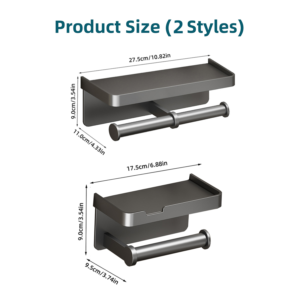 Toilet Paper Holder Wall-Mounted Aluminum Alloy Toilet Roll Paper Holder Tissue Rack Bathroom Tissue Holder Bathroom Accessories