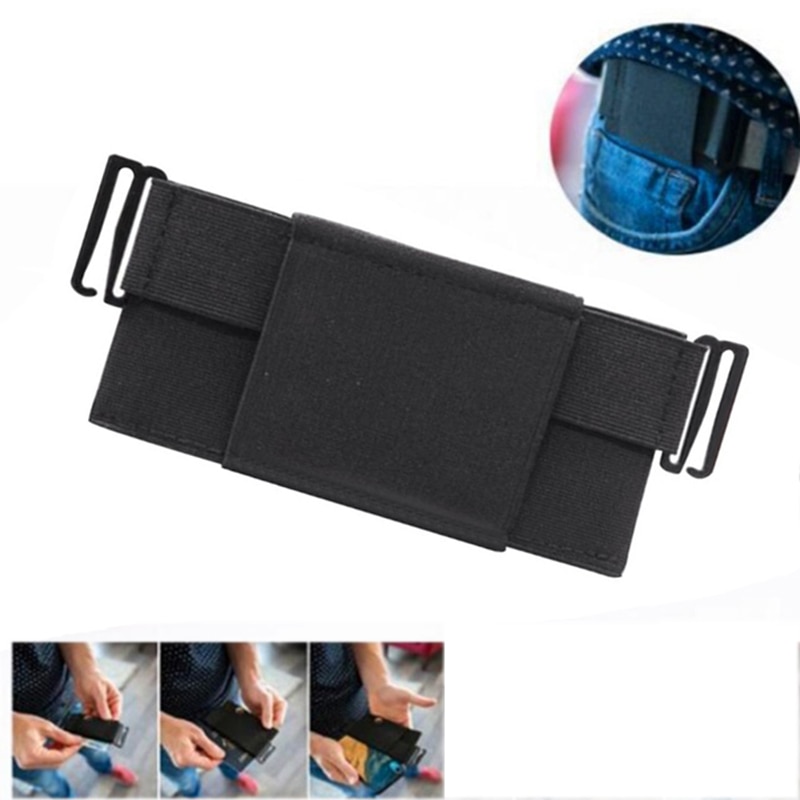 Simple Black Ultrathin Waist Bag Phone Pouch Minimalist Invisible Belt Bags High Elastic Mini Key Card Holder Pouch