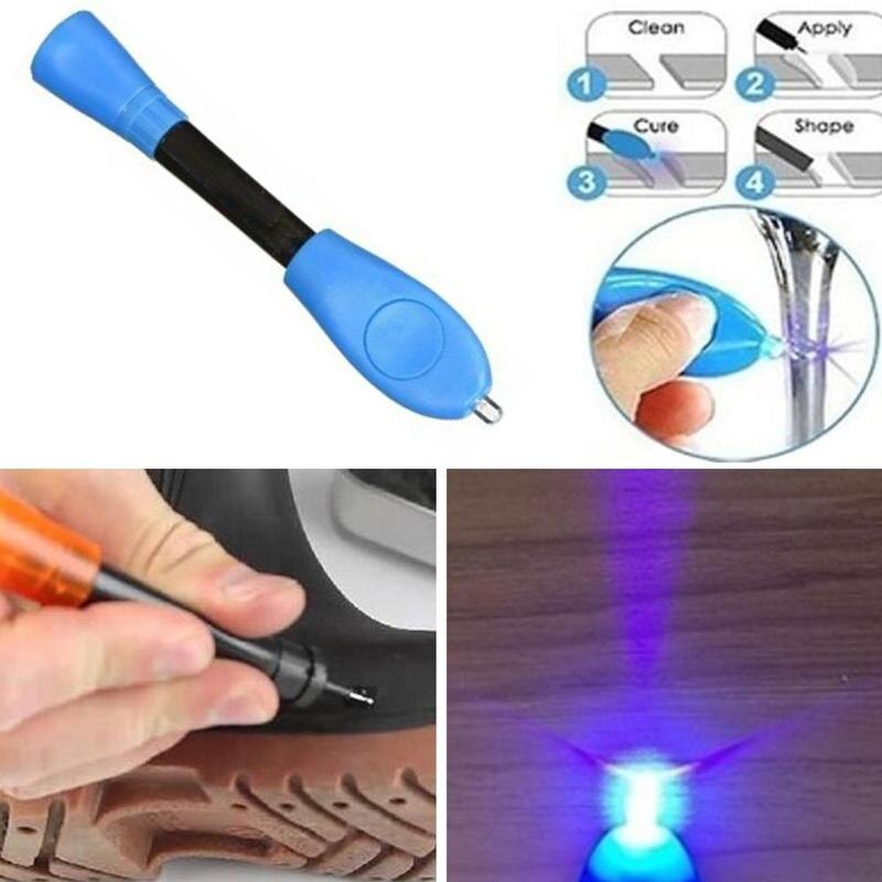 5 Second Quick Fix Liquid Glue Pen Uv Light Repair Tool Compound Office Supplies Glue Super Powered Liquid Plastic Welding