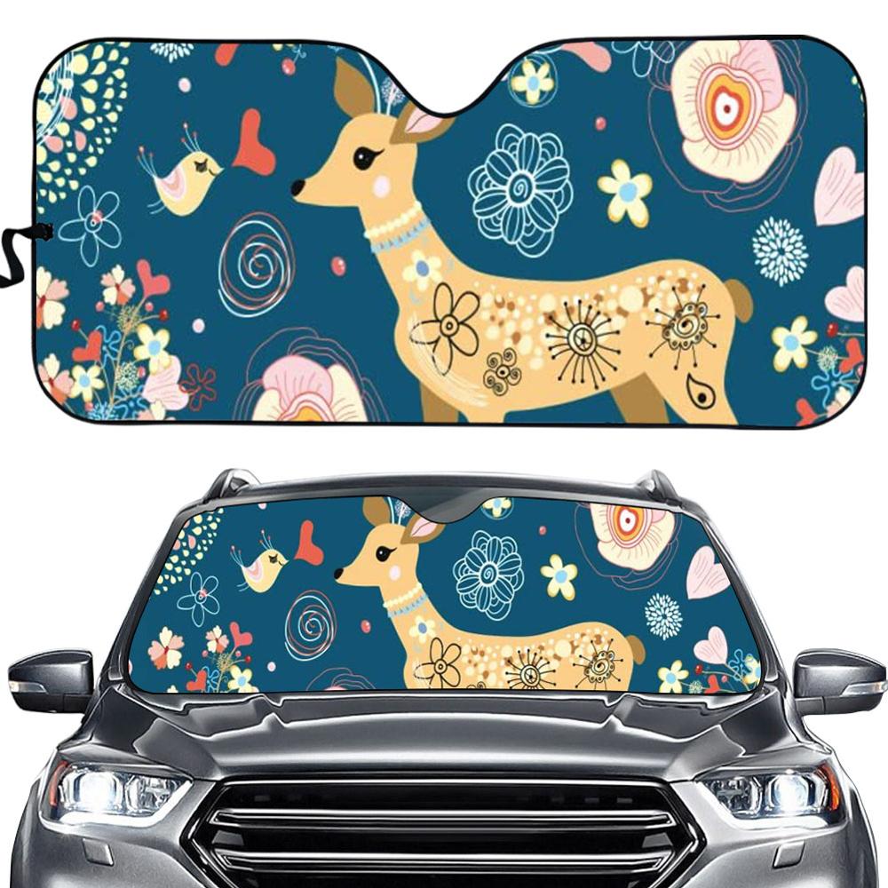 Cartoon dinosaurus hoes universele pasvorm auto zonnescherm auto raam blind blokkeert schittering van de zon/uv/hitte houdt uw auto koel blokkerker: Bbd 0141hc.