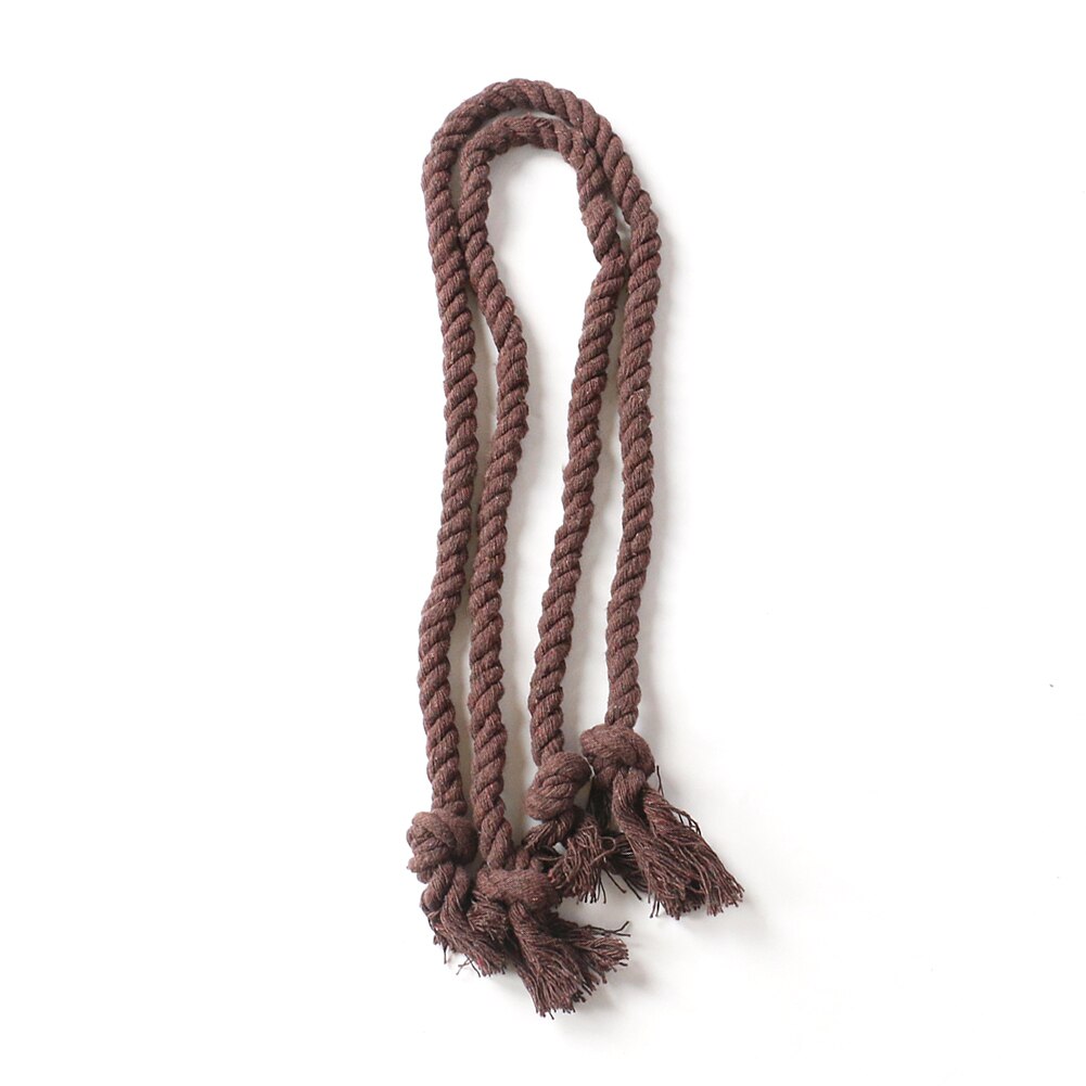 Curtain Buckles Tie Rope Handmade Weaving Cotton Linen Clips Tiebacks Holder Solid Color Curtain Holder Rope Home Decor: Mocha Brown