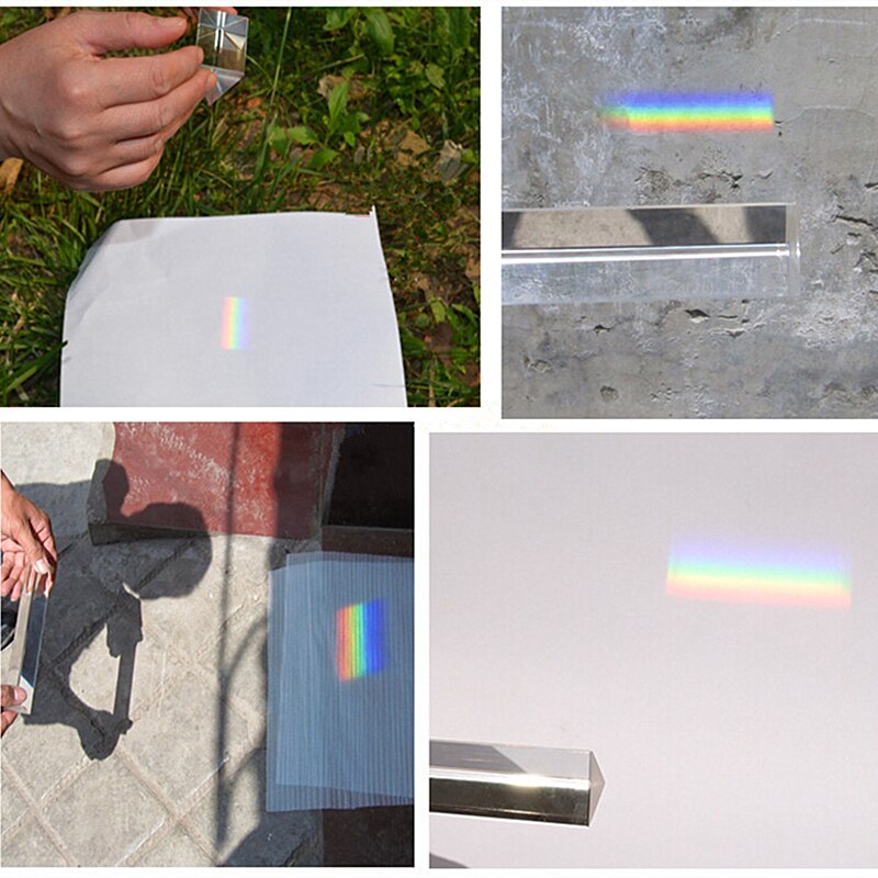 20X3X3X3cm K9 Crystal Optical Glass Triple Triangular Prism Refractor Physics Experiment Educational Tools