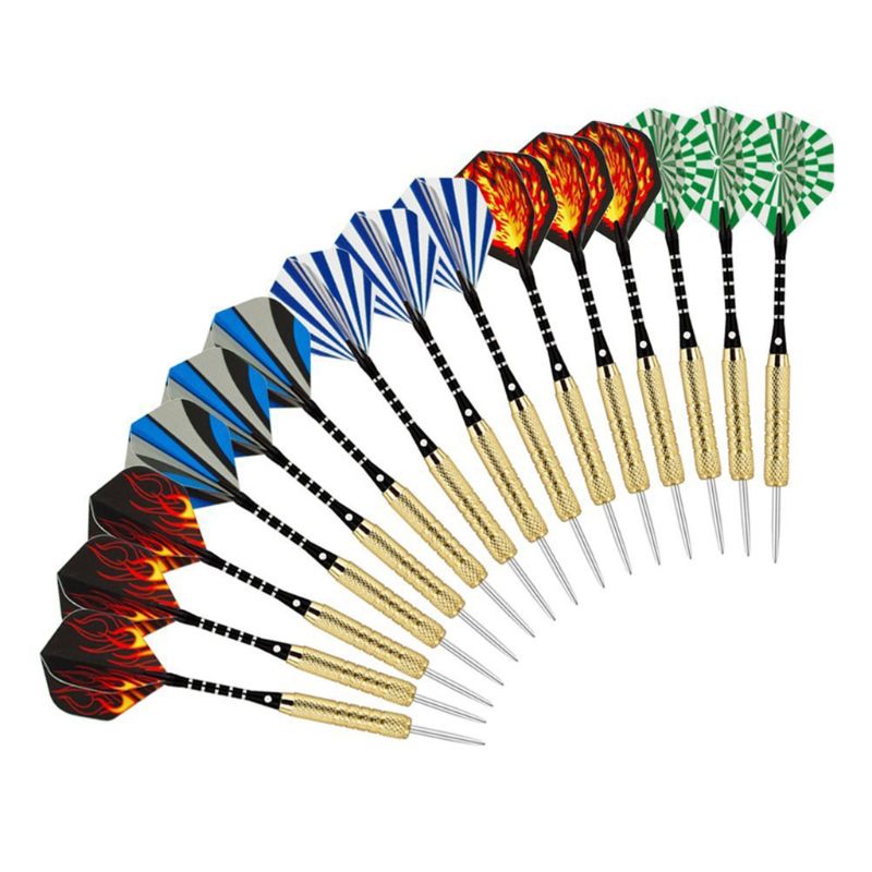 15Pcs 18G Professionele Stalen Tip Darts Aluminium As Harde Darts Metalen Naald Darts Vlucht Koperen Darts Body