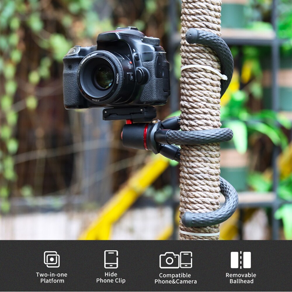 Ulanzi MT-11 flexibel Krake Stativ 1/4 Zoll Schraube 2-in-1 Einstellung Kugelkopf für Smartphone DSLR SLR Kamera