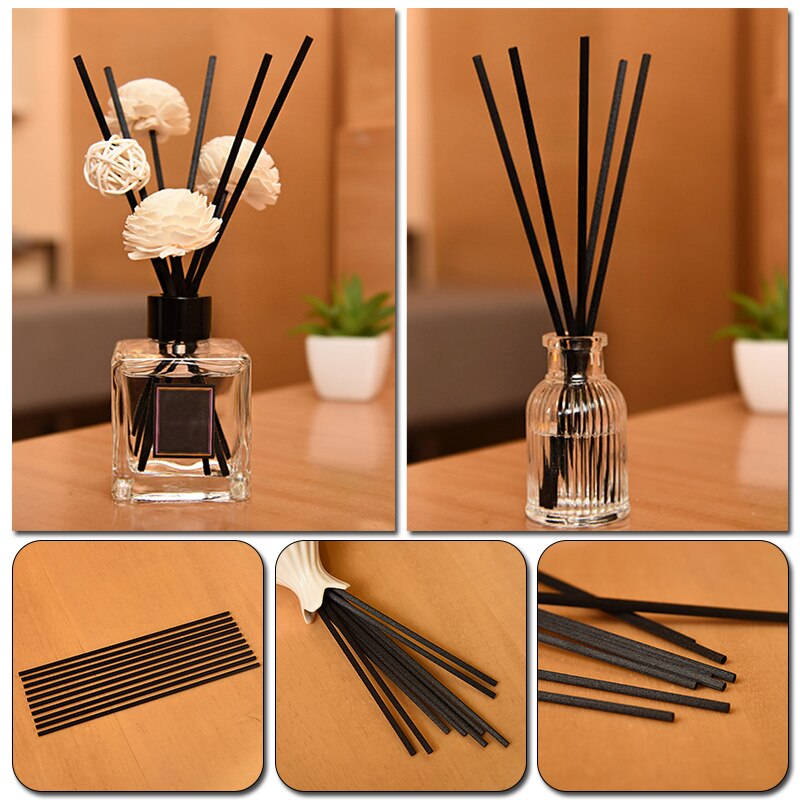 10pcs Black Fiber Sticks Diffuser Volatile Rod for Home Fragrance Aromatherapy Diffuser Home Decoration Multi Size