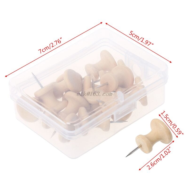 Chinchetas de madera de corcho Nautral, 15 Uds., chinchetas de tablero, tachuelas de dibujo para pared de fotos, suministros escolares de oficina