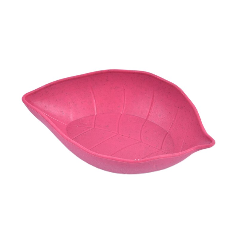 Bladeren Vorm Baby Kids Schotel Kom Tarwe Stro Sojasaus Schotel Rijstkom Plaat Sub-Plaat Japanse Servies Voedsel container: Roze