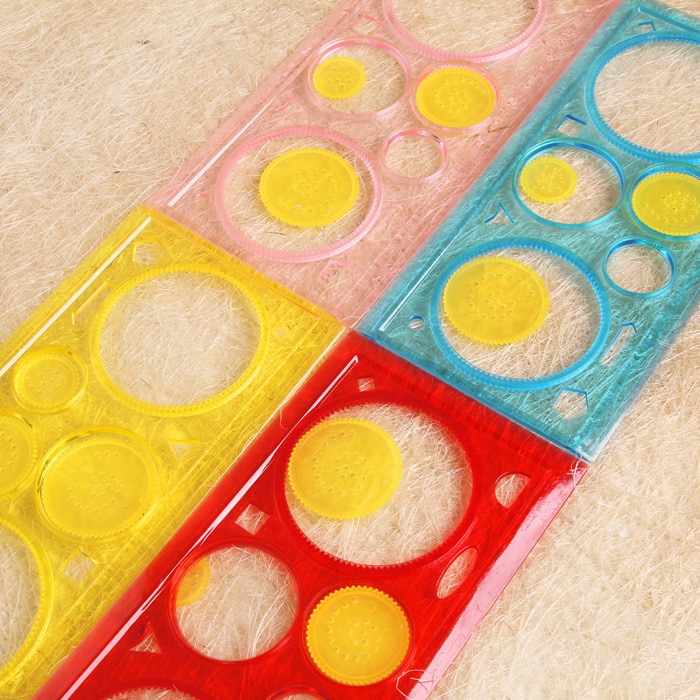 4 pcs/set Spirograph Geometric Ruler Learning Drawing Tool Stationery For Student Drawing Stencils Set