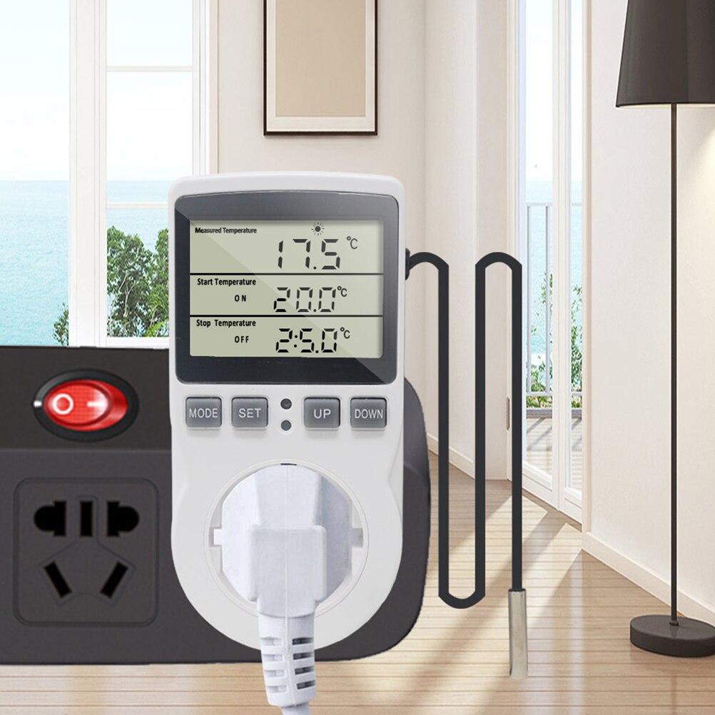 Digital Temperature Controller Socket Thermostat Controller Digital Socket Multifunctional Home Intelligent Temperature Detector