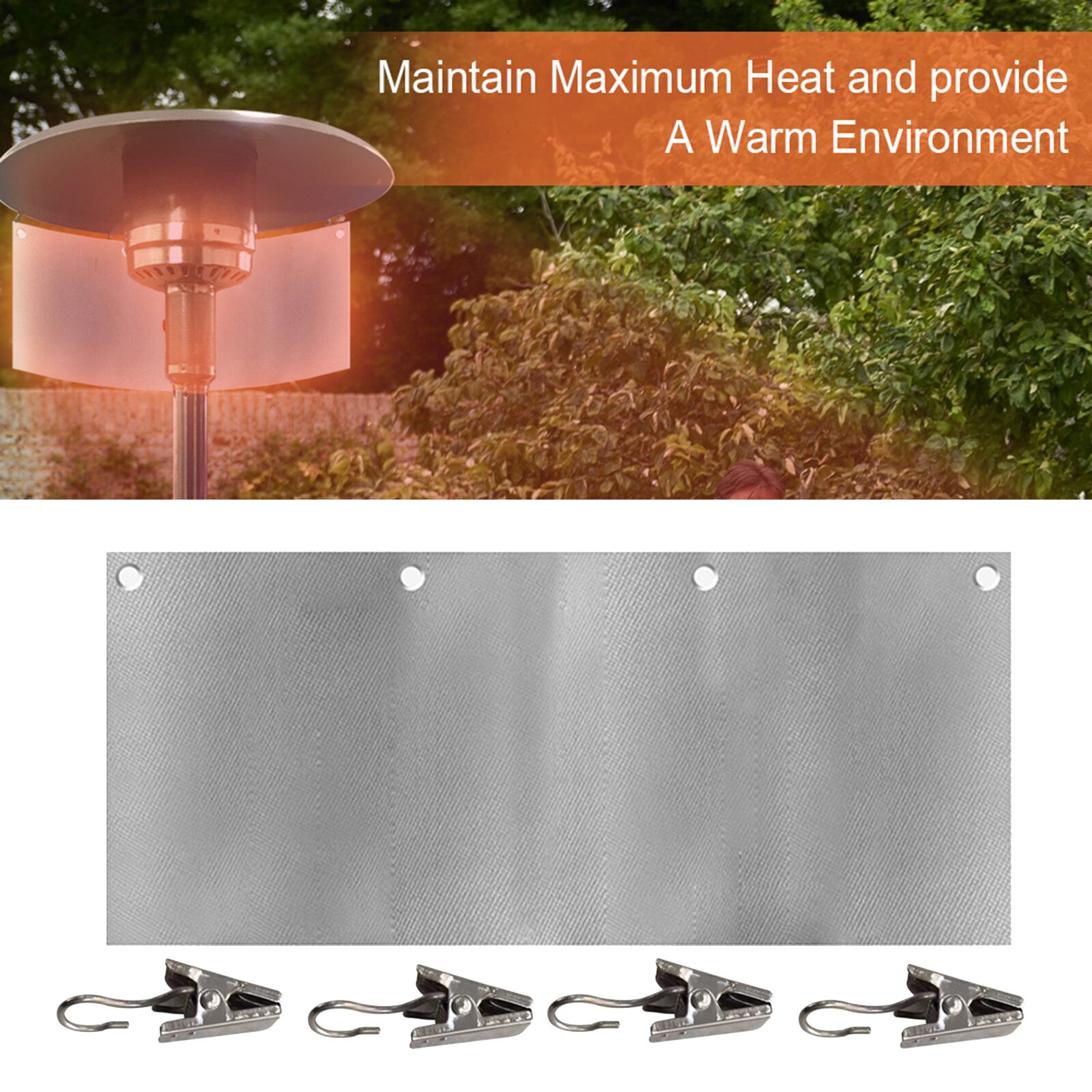 Patio Heater Reflector Deflector Shield, Directional Focusing Reflector Removable for Outdoor Gas Heater