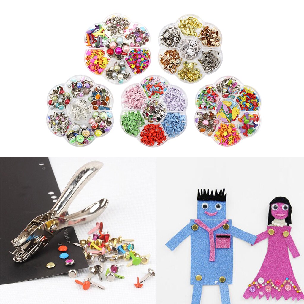 Metal DIY Variety Mini Brads Paper Fasteners Scrap... – Vicedeal