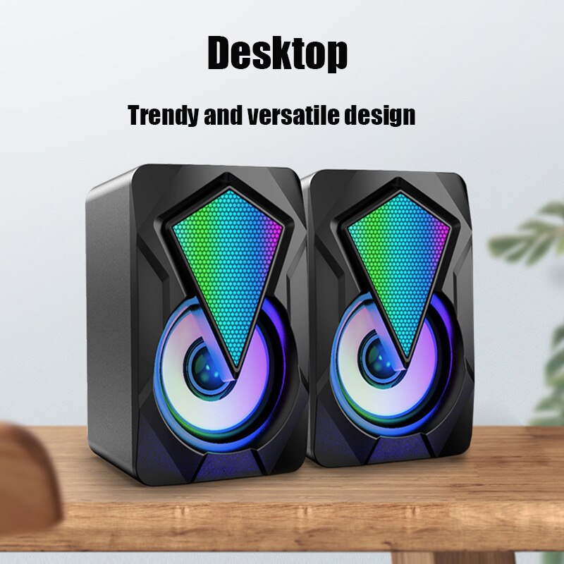 USB Bluetooth Computer Speakers Mini Bass Subwoofer AUX Playback Speaker for Laptop Desktop Phone