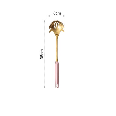7Pcs Roze Goud Keuken Huishouden 304 Roestvrij Staal Keukengerei Set Koken Lepel Schop Keukengerei: gold noodles spoon