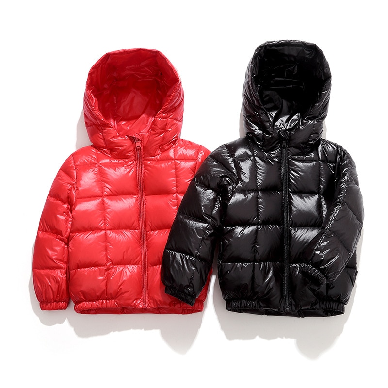 Høst og vinter tykk dunjakke barn gutter og jenter dunfrakk koreansk hettegenser parka