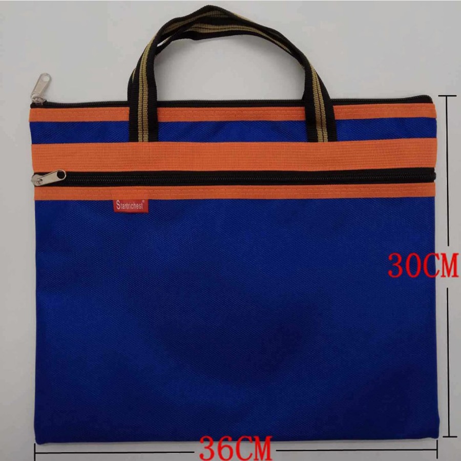 Sac de Document d'affaires A4 fourre-tout fichier dossier classement sacs de réunion côté fermeture éclair poche bureau Oxford tissu ordinateur portable sacs