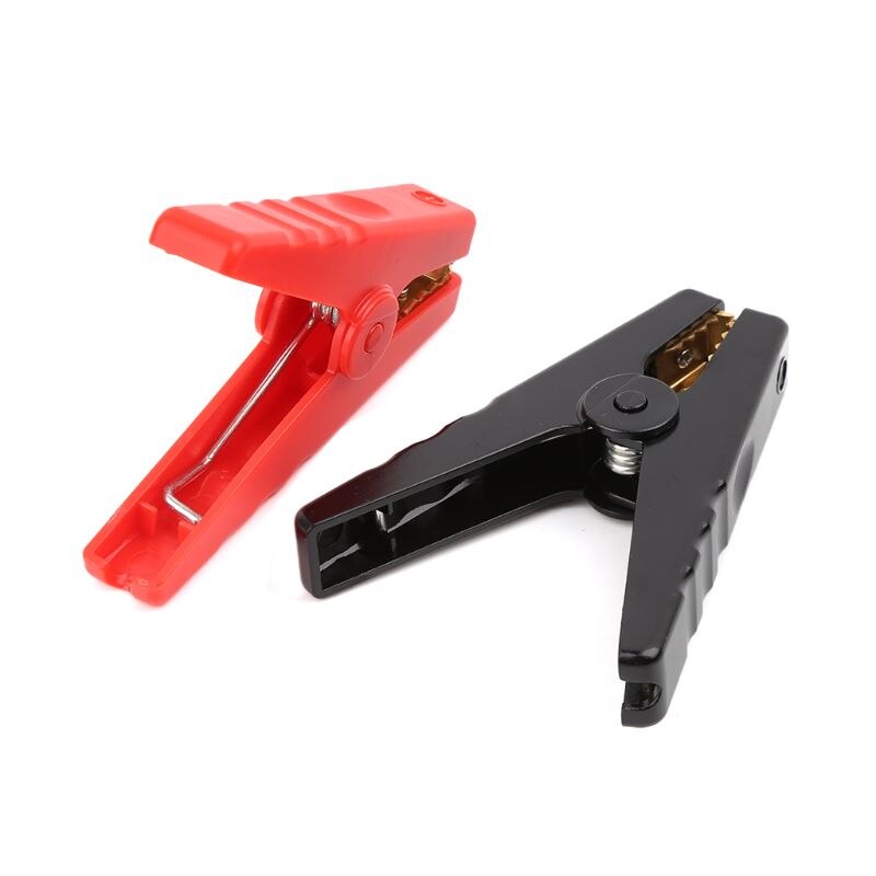2pcs Copper Insulated Alligator Clips Red Black Testing Clamps For Car Battery Clip Power Test Cables