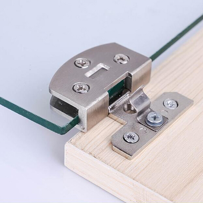 Bisagras de puerta de armario de vidrio con orificio de apertura libre, bisagras giratorias de armario de exhibición, Hardware de