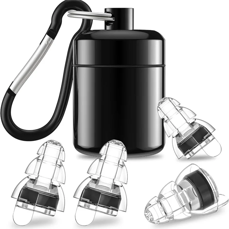 Tapones para los oídos de concierto de alta fidelidad para conciertos y músicos, tapones para los oídos para reducción de ruido, filtro avanzado de 24 dB, 2 pares (negro) duraderos: BLANCO