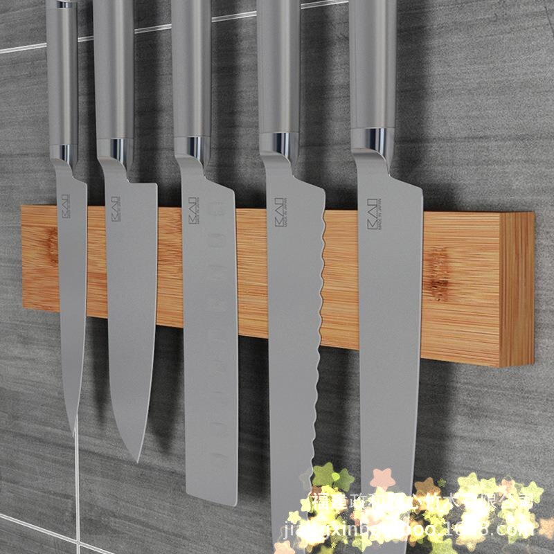 Kraftfull 6 tums magnetisk knivlist, massiv väggmonterad knivstång i trä. magnetisk kniv & verktygshållare, unik