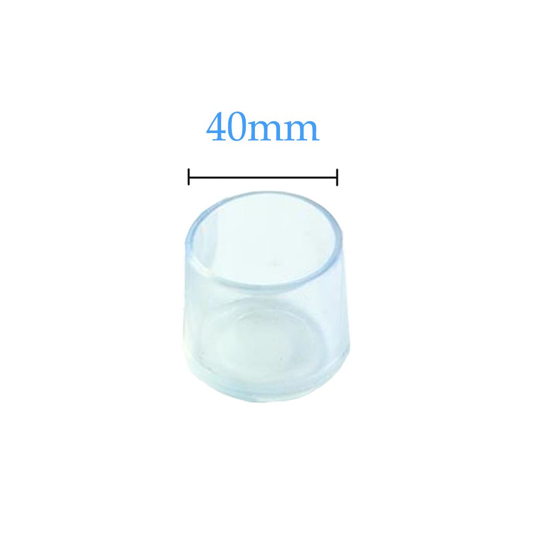 8 stücke Silikon Stuhl Bein Caps Füße Pads Möbel Tisch Stuhl Bein Boden Füße Cap Cover Schutz Transparent möbel beine: circle 40mm