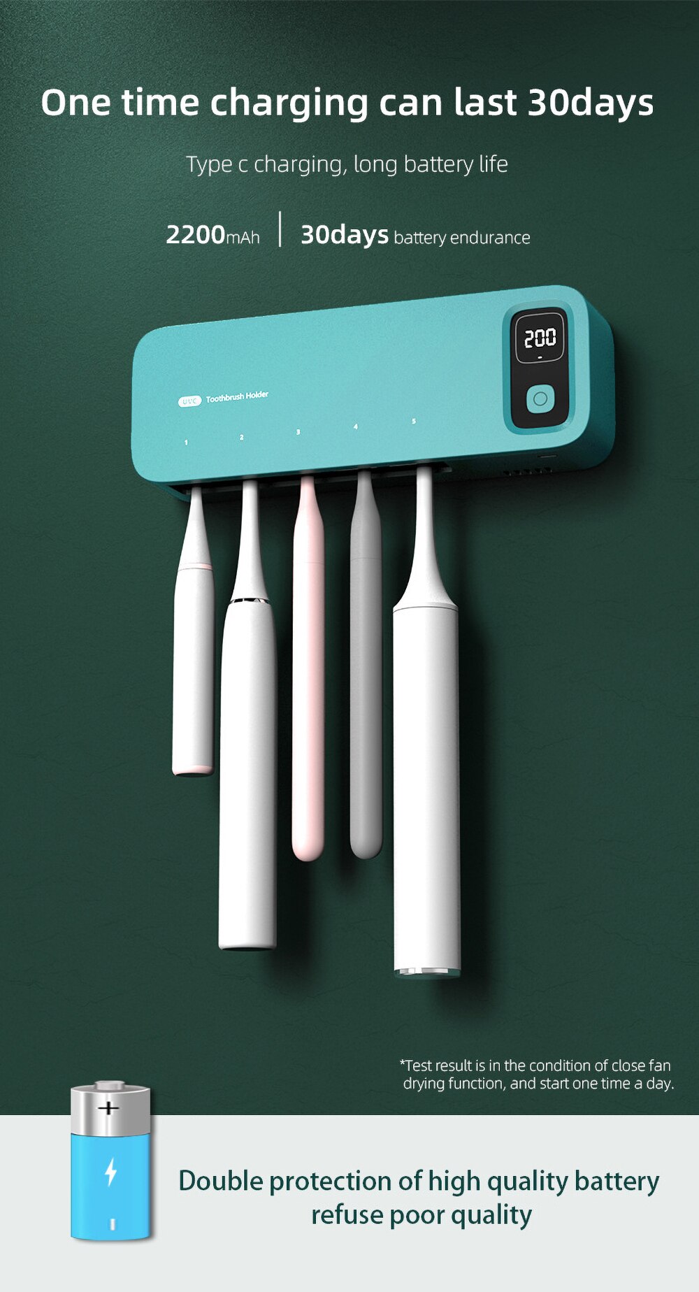 2 In 1 Automatische Drogen Uv Licht Ultraviolet Tandenborstel Sterilisator Houder Handig Gezonde Dispenser Thuis Badkamer Set