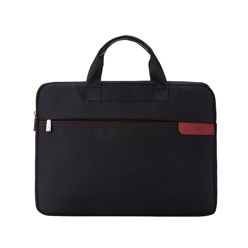 Black Briefcase Men's Business Large Capacity Document 14 Inches Laptop Bag Waterproof Oxford Briefcases