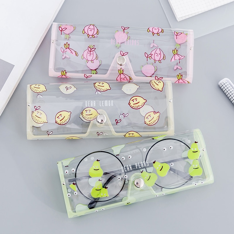 Draagbare transparante reiscosmetische tas voor dames, cartoon zonnebril, oordopjes, opbergtas voor brillen, pvc make-uptas, draagtas