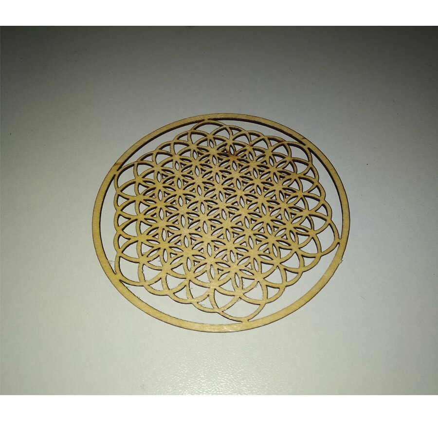 Flower of life träunderlägg, dryckeshållare trä, vattenharmoniserare spirituell dryck underlägg ölmatta i trä