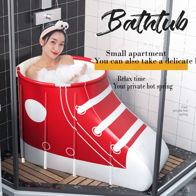 Schuh-geformten Klapp Badewanne Erwachsene Schlecht Fass Faltbare Einweichen Badewanne für Dusche Stall Haushalt Schlecht Schweiß Dampf Schlecht Fass