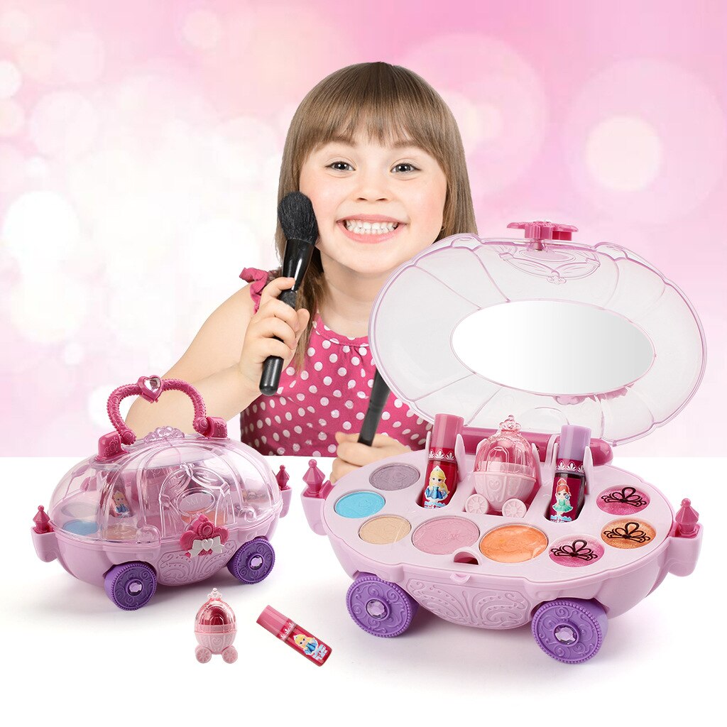 Juguete de maquillaje de simulación para niños, conjunto de cosméticos de esmalte de uñas y pintalabios, juguete educativo para niñas, de cumpleaños: S22739