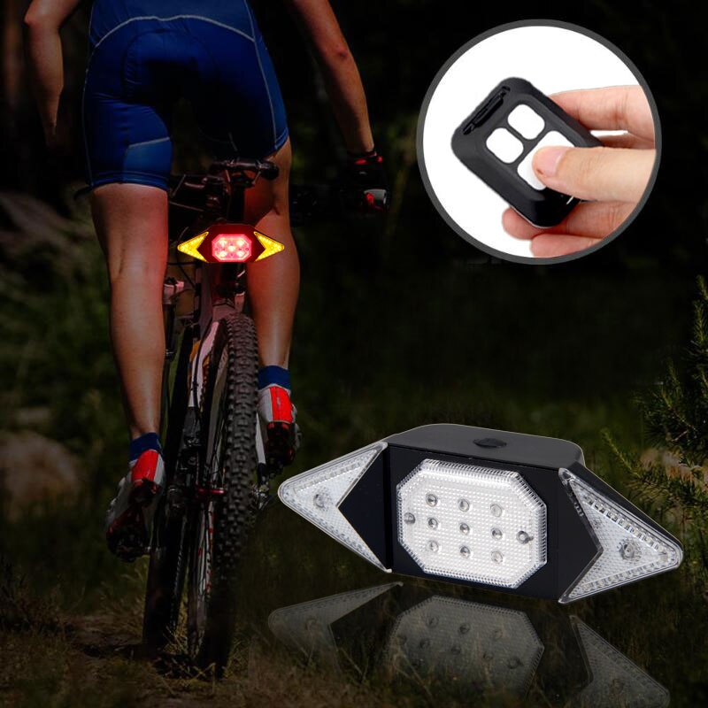 Usb Smart Bike Achterlicht Afstandsbediening Achter Fietslicht Mtb Road Fietsen Waterdichte Knipperlichten Waarschuwing Lamp