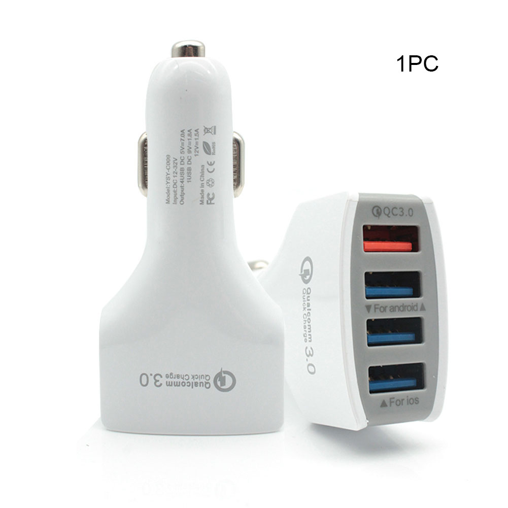 Socket Portable Adapter 4 USB Port LED Indicator 12-24V Fast 7A Car Charger Mobile Phone Tablet Universal Accessories Quick Mini