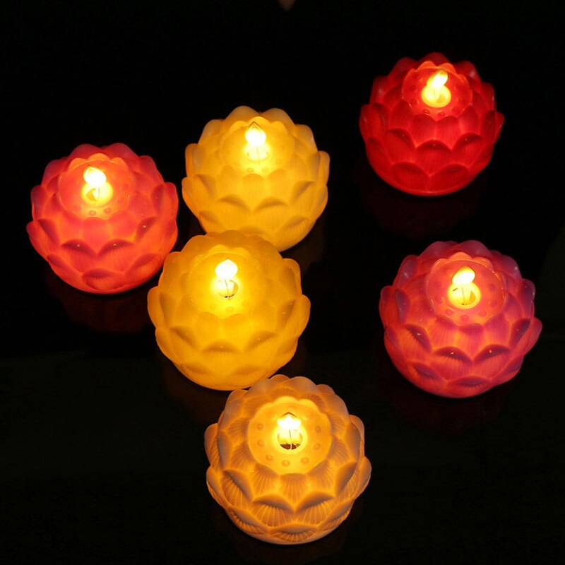 Warm White Moving Wick Battery Lotus Candles,AAA Battery Operated Special Votive Church LED Candle Light