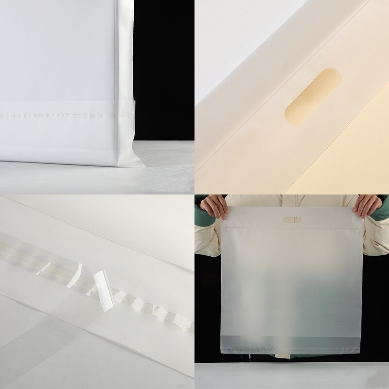 50Pcs/Lot Matte Translucent Express Bags Mail Packing Bags Envelope Waterproof Bags Poly Mailer Bags With Handle Postal Bag