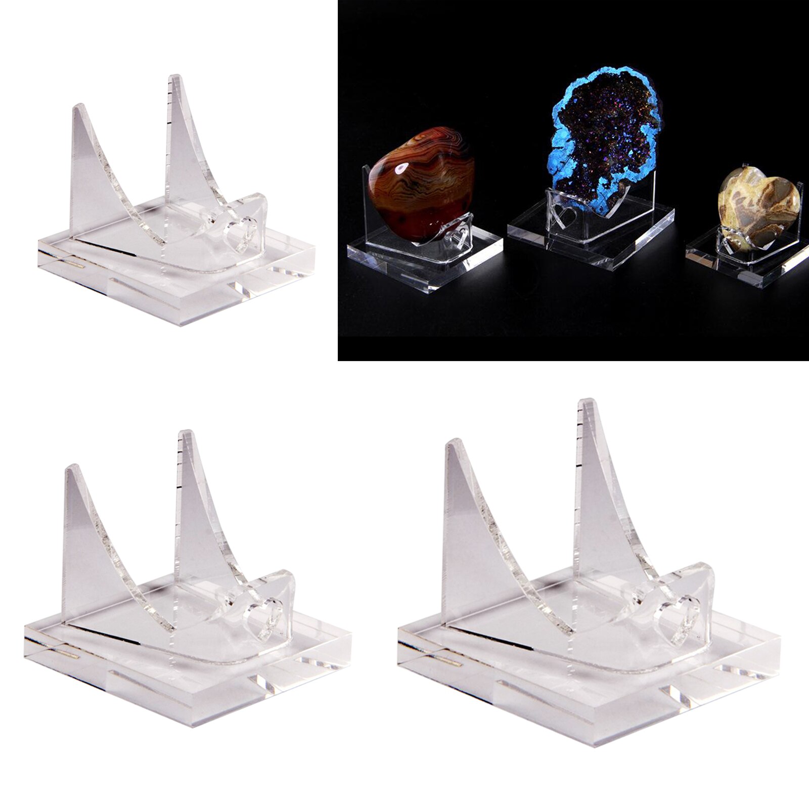 Acrylic Crystal Clear Stand Specimens Rocks Stones Holder Display