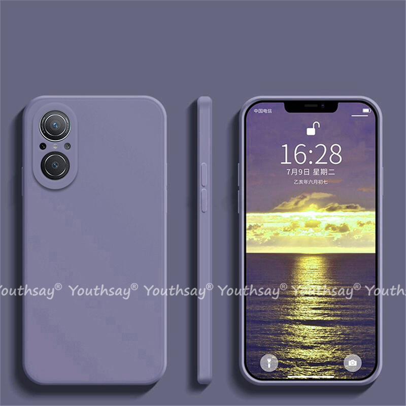 Para Huawei Nova 9 SE funda Huawei Nova 9 SE cubierta de silicona líquida Capa lisa Coque funda protectora para Huawei Nova9 SE cubierta: aluminio / Morado