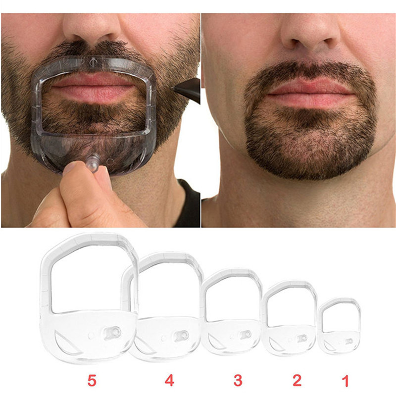 5 pçs/set ferramenta de estilo de barba transparente e modelo de barbear para homens modelador de estilo de bigode