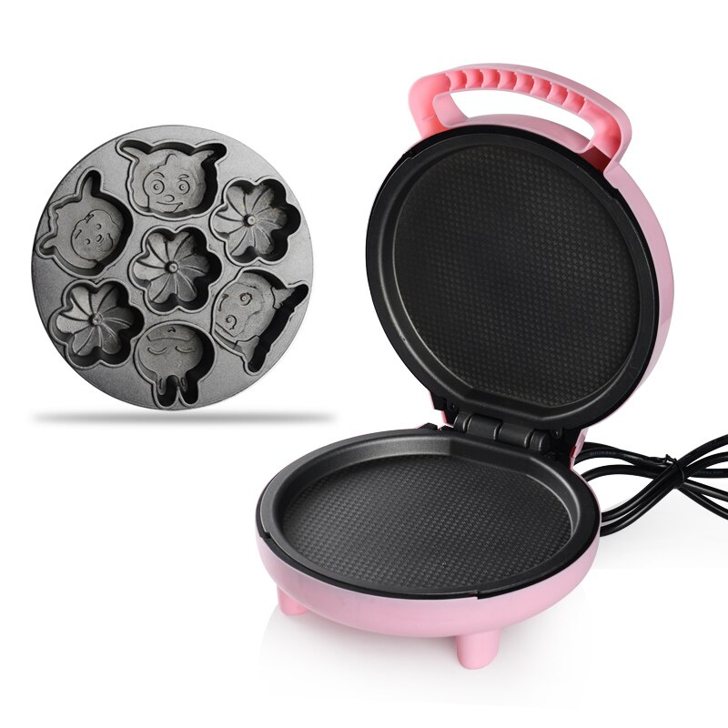 Elektrisk bakpanna dubbelsidig uppvärmning hushållstecknad mini kakmaskin automatisk pannkaksmaskin multifunktionell pannkaka