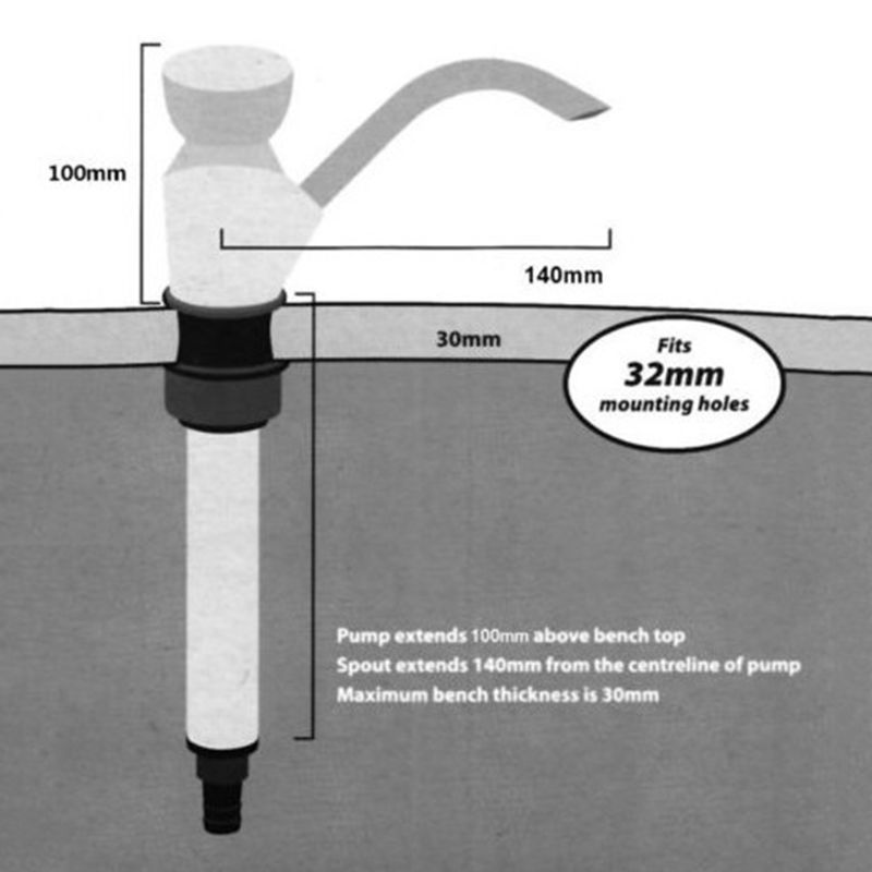 Protable Camping Trailer Multipurpose Sink Water Hand Pump Tap Motorhome RV Outdoor Drinking Simple Practical Parts