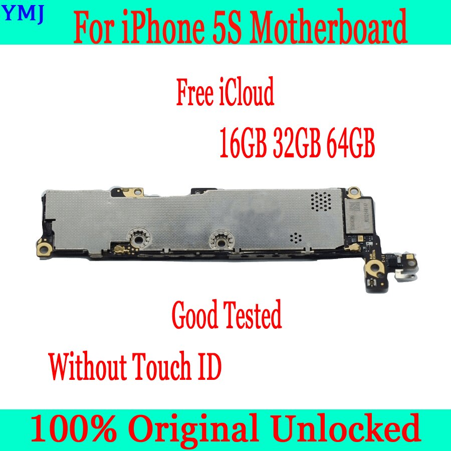 16GB / 32GB /64GB for iphone 5S Motherboard with/without Touch ID,Original unlocked for iphone 5S Mainboard with Full Chips